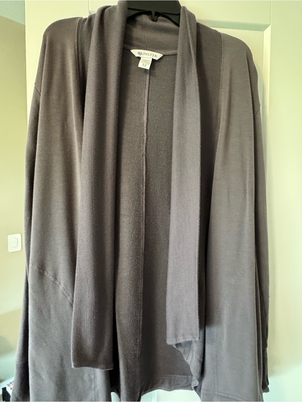 Athleta dusty purple Open-Front Draped Cardigan
